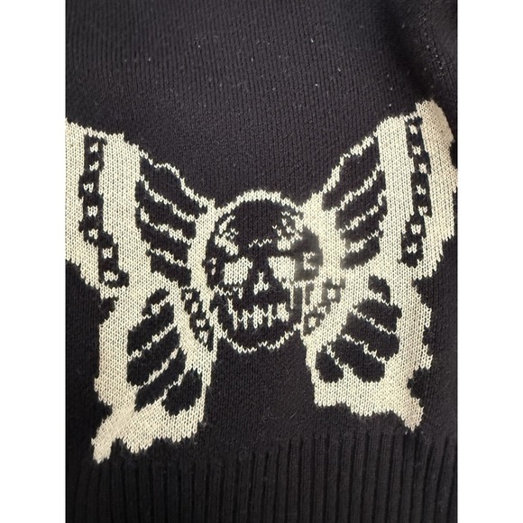 Lurking Class Butterfly Skull Design Black Cardigan Sweater Womens Size L - Picture 9 of 9